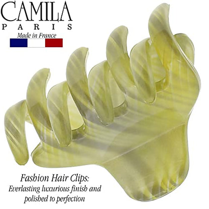 Camila Paris CP3196 French Small Hair Clips for Women, 1.75" Small Claw Clip Fashion Styling Mini Hair Clip Accessories for Women, Strong Hold No Slip Grip Cute Claw Clips, Made in France - color: Gray & Green 1.75"