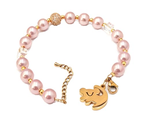 Lion Necklace Dainty Lion Lover Bracelet Earrings Animal Kingdom Gift Valentine's Jewelry - style: Purple-Pearl