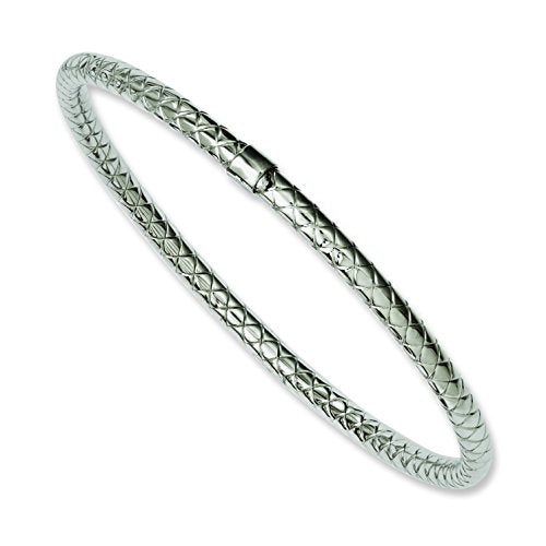 Chisel Stainless Steel Textured & Polished Slip-on Bangle