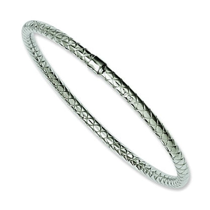 Chisel Stainless Steel Textured & Polished Slip-on Bangle