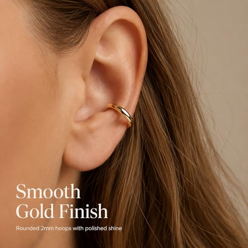 Small Gold Hoop Earrings Set for Women: Diamond-Shine Cubic Zirconia Stud Earrings - 14K Gold Plated Hypoallergenic Non-Tarnish, Stack Mini Cute Trendy Statement Earrings Gift (3 Pairs) - color: 5 Pairs/Gold/6/7/8/9/10MM
