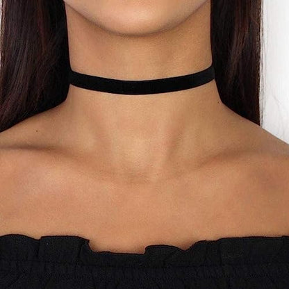 Fesciory Black Necklaces for Women, Adjustable Layered Velvet Leather Lace Collar Necklace, Goth Jewelry Gifts. - color: Single Layer1