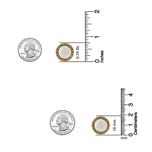LeCalla 925 Sterling Silver Men's Cufflink | Silver Cufflinks For Men Jewelry | 14K Gold-Plated Cufflinks Business Wedding Shirt Accessories Gift for Son, Father, Husband - style: MOP Greek-Key
