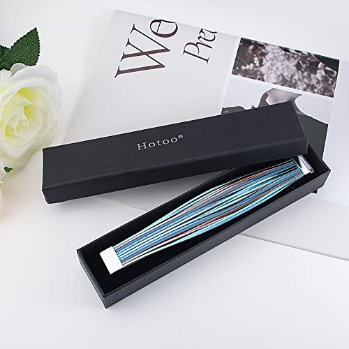 hotoo Leather Wrap Bracelet for Women - color: Blue Leather Bracelets