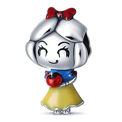 925 Sterling Silver Charms for Bracelets and Necklaces Beads Charms Jewelry Gift for Women - color: Snow White Charm