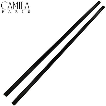 Camila Paris AD27/2 French Twist Stick Hair Pin, Set of 2 Black, Girls Chopsticks Hair Pins for Girls Spiral Updo Chignon Bun Holder, Styling Hair Accessories for Women, Made in France - color: Black