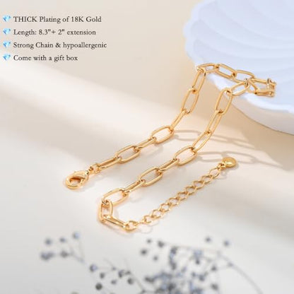 Ankle Bracelets for Women 18K Gold Plated Anklets for Women Waterproof Dainty Gold Ankle Bracelets with Evil Eye,Pearls,Beads,Chain Boho Everyday Anklet Beach Summer Jewelry Gift - color: Gold-10