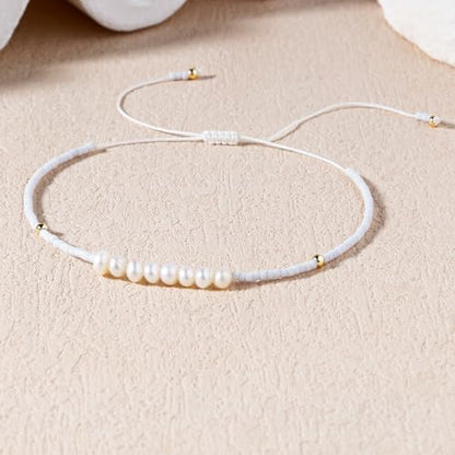 KELITCH Womens Pearl Bracelets Friendship Bracelet Handmade Miyuki Beads Charm Bracelet Holiday Gift - color: B5