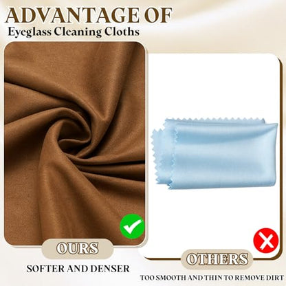 PATIKIL 3Pcs Soft Eyeglass Cloths, 15.8 x 15.8 Electronics Microfiber Cleaning Cloths Eyeglass Cleaning Fabric for Lens Wipes Glasses Cleaner Jewelry LCD Screens Cameras, Coffee - color: Coffee