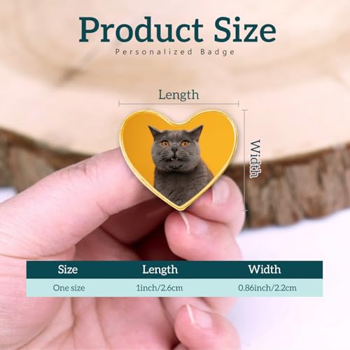 Custom Pins with Logo - Customized Buttons for men Women Customized pin - color: Heart and Gold