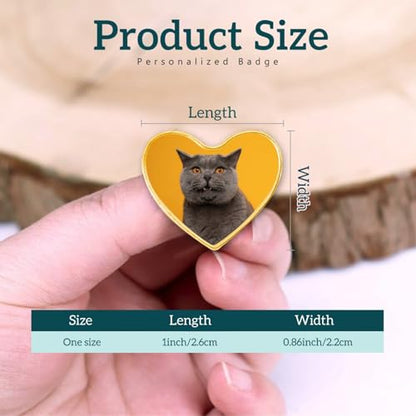 Custom Pins with Logo - Customized Buttons for men Women Customized pin - color: Heart and Gold