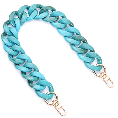 AUMEY Handbag Chain Straps Acrylic Purse Chain Strap Fashionable Replacement Purse Clutches Handles for Purse Handbags DIY Crafts, 15.7 inch of Each (03-Lake blue) - color: 03-lake Blue