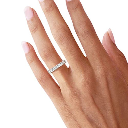Bo.Dream Cubic Zirconia Eternity Rings Wedding Band 925 Sterling Silver - color: 2.1ct.tw(3mm full)
