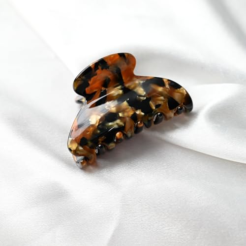 Handmade Celluloid Acetate French Design Barrettes Tortoise Shell Claws Hair Claw Luxury Fashion Accessories Hair Clip for Women (black gold) - color: black gold