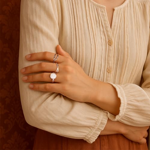 Heart Rhinestone Pearl Finger Rings Promise Eternity Heart Finger Rings Trendy Crystal Love Ring Minimalist Love Ring Supplies for Women Birthday Party DIY Decoration Craft - style: Mixed Style