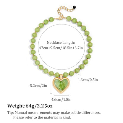 HESSAWEEL Colorful Chunky Beaded Necklace for Women Beach Jewelry | Summer Statement Choker, Adjustable Lobster Necklace, Handmade Boho Acrylic Jewelry - color: G-P