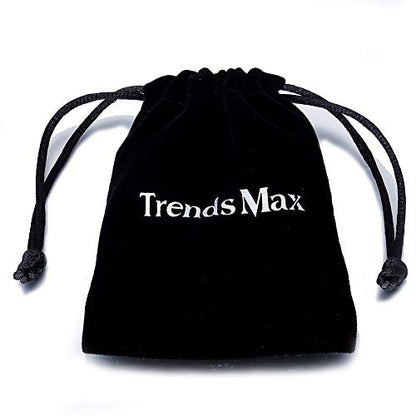 Trendsmax Initial Letter Pendant Necklace Mens Womens Capital Letter White Gold Plated A Z Stainless Steel Box Chain 22inch - style: J