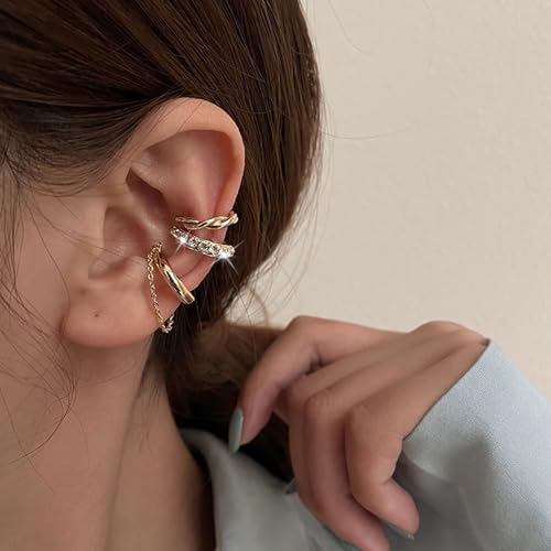 Ear Cuff Earrings for Women Chunky Ear Cuffs Non Piercing | Clip on cartilage earrings helix fake earrings jewelry trendy stuff christmas gift stocking stuffers - color: Z1