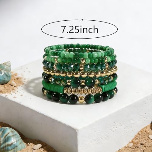 Boho Wooden Beads Bracelets Bohemian Bracelet Stack for Men Women Wood Beaded Bracelet Set - color: G