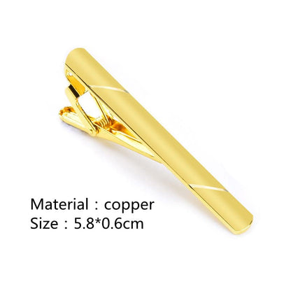 Gold Tone Regular Tie Clips Men-Skinny Tie Bar Suitable for Wedding Anniversary Business Meetings and Daily Life Necktie Accessories - style: two line