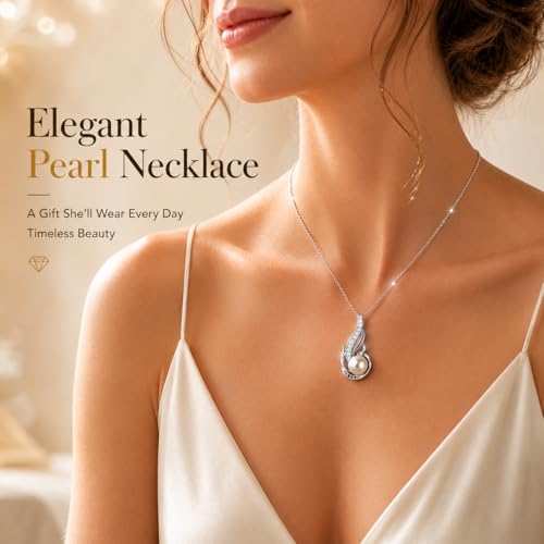 NONNYL Necklace Gifts for Women-Mothers Day Gift for Mom Her Wife Coules Girlfriend-Gifts for Wife Women Wedding Birthday Anniversary Jewelry, Christmas Day Valentine's Gift, Pearl Necklaces - color: Phoenix Pendant white pearl