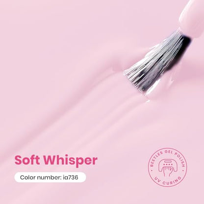 Beetles Light Pink Gel Polish, Barely Pink, Baby Pink Gel Nail Polish | Color-Matched Bottle Design, Soak Off UV LED, Long-Lasting Nails Art for Home DIY & Holiday - color: B - Creme | Barely Pink