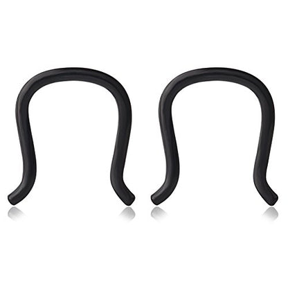 Ruifan 316L Surgical Steel U-Shaped & Staple Nose Septum Hanger Retainer Nose Ring 16g,14g,12g - color: Black(16G)