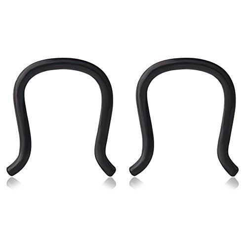 Ruifan 316L Surgical Steel U-Shaped & Staple Nose Septum Hanger Retainer Nose Ring 16g,14g,12g - color: Black(16G)
