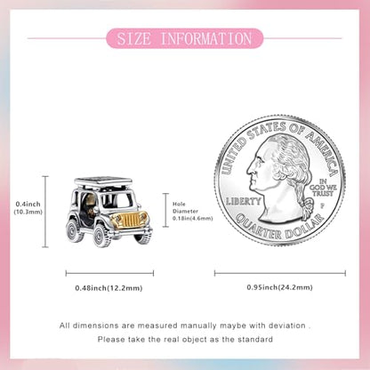 S925 Sterling Silver Cute Bead Charm for Pandora Bracelets and Necklaces | Lucky Clover Cute Animal Pink Bow Cherry Butterfly Pendant Bead Charms Jewelry Making Gifts for Women Valentines Mother's Day - style: Exploration Vehicle Bead Charm