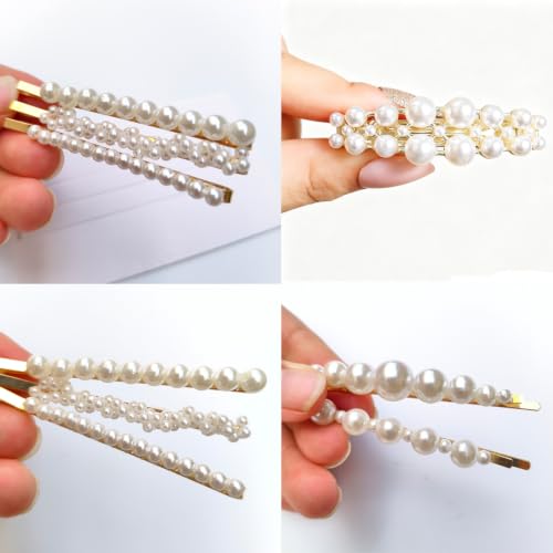 Pearl Fashion 12pcs Hair Clips Set Hair Accessories for Girls and Ladies, Cute Hair Barrettes Bobby Pins, Hairpin Headwear Styling Tools, Gifts for Women Girls Decorative Wedding