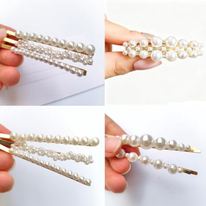 Pearl Fashion 12pcs Hair Clips Set Hair Accessories for Girls and Ladies, Cute Hair Barrettes Bobby Pins, Hairpin Headwear Styling Tools, Gifts for Women Girls Decorative Wedding