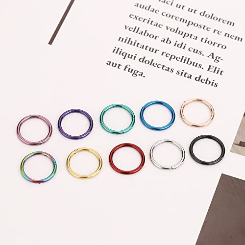 Besteel 10PCS Septum Nose Rings Hoops for Women Men - 16G 18G 316L Surgical Stainless Steel Hinged Clicker Lip Helix Rook Tragus Daith Conch Piercing Jewelry Cartilage Sleeper Earrings Set 8/10/12MM - style: 10 PCS - 18G 8MM