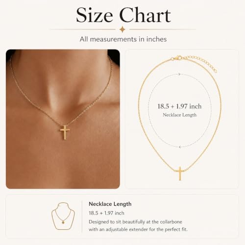 Gold Neklace Stack Dainty Gold Herringbone Necklace for Women Layered Paperclip Chain Necklaces Rhinestone Drop Simple Jewelry Gifts for Women - color: A1:cross