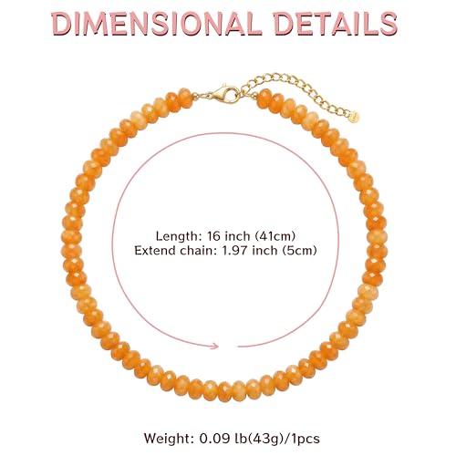 Gemstone Beaded Necklace for Women Colorful Natural Stone Freshwater Pearl Surfer Beach Rainbow Necklace Jewelry Gift - color: Yellow