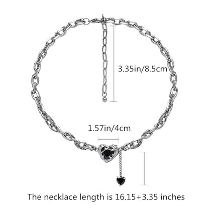 Irregular Heart Necklace for Women Y2k Pink Zircon Pearl Diamond Women's Fashion Pendant Hot Fashion Pink Jewelry for Women - color: Style17