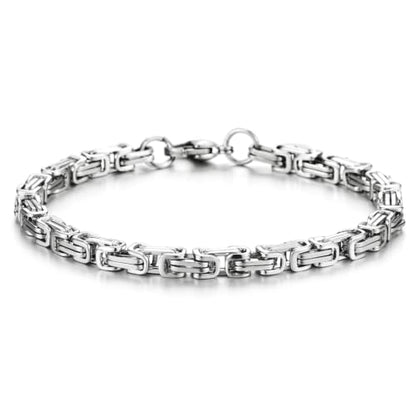 COOLSTEELANDBEYOND Mens Women New Stainless Steel Braided Link Bracelet Polished - color: M-Color: Silver