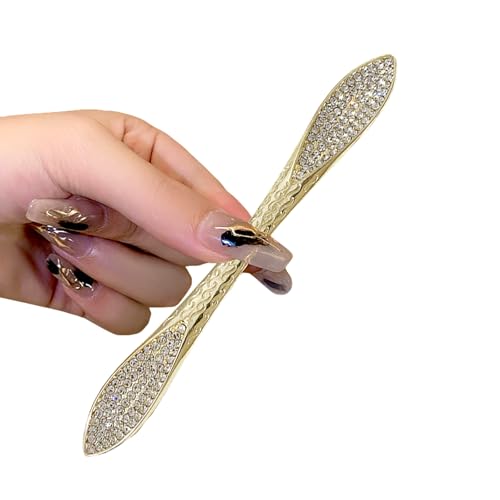 2 Pcs French Hair Pins for Women,Hair Sticks for Buns,Buns and Updos with No Hair Damage,Gold Metal Rhinestone French Pin Great Hold,Suitable for fine & thick hairUS316 (Gold) - color: Gold