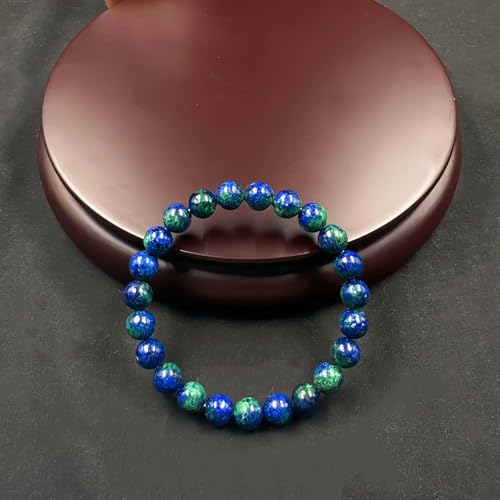 Amethyst Bracelet for Women Men, Elegant Handmade Natural Gem Stone Round Beaded Stretch Elastic Adjustable Healing Bracelets 8mm Gifts - color: AL-0144, size: Medium