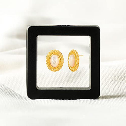 925 Sterling Silver mother shell Pearl Earrings, Women's Shell Freshwater Pearl Dangle Gold Earrings, Hypoallergenic Women's Pearl Earrings Women's Jewelry, Gifts for Mom, Girlfriend, Daughter - style: mother shell earrings