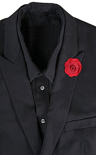 Gentleman's Essentials Premium Handmade Flower Lapel Pin Boutonniere - color: Azure Blue [Begonia]