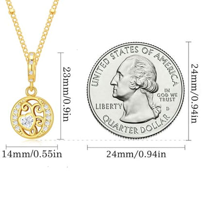 TIZU Initial Necklaces for Women - Dainty 14K Gold Plated Letter Pendant Trendy Personalized Initial A-Z Necklaces Jewelry Gift - color: Gold-O