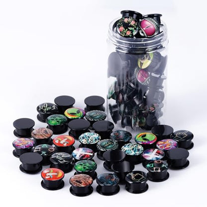10 Pairs Acrylic Screw on Ear Gauges Plugs and Tunnels Expander Stretcher For Women Men Body Piercing Jewelry - size: 6mm(2g)