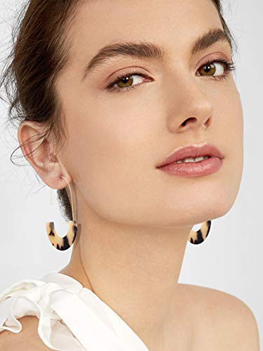 Acrylic Earrings Statement Tortoise Hoop Earrings Resin Wire Drop Dangle Earrings Fashion Jewelry For Women - color: B Leopard