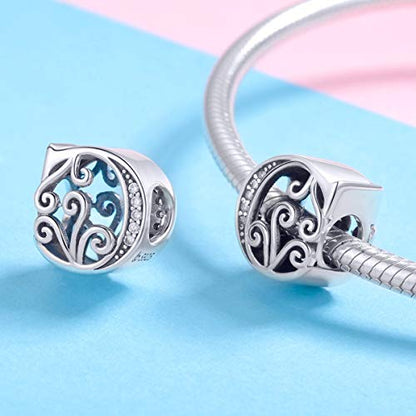 BISAER 925 Sterling Silver Initial Letter A-Z Charms for Bracelets Alphabet Beads Charm Jewelry Gifts - color: Letter C
