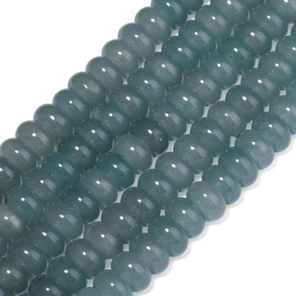 Songxi 5x8mm Natural Blue-Green Chalcedony Stone Rondelle Beads, 75PCS Spacer Round Loose Abacus Beads for Jewelry Making, Gemstone for Bracelet Necklace Earrings, Arts and Crafts - color: Blue-Green Chalcedony