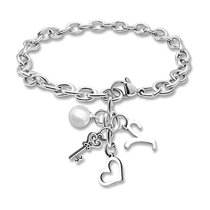 Initial A-Z Bracelets Gift for Women Girls Stainless Steel Chain Bracelet 26 Alphabet Jewelry Gifts for Birthday Anniversary Letter Bracelet Monogram Gifts for Sister Friend Girlfriends Mom 8.26 Inch - color: Y