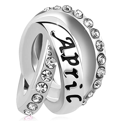 January-December Birthday Charm Compatible with Pandora Bracelets Birthstone Charms for Women Jewelry - style: 4