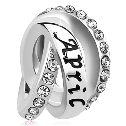 January-December Birthday Charm Compatible with Pandora Bracelets Birthstone Charms for Women Jewelry - style: 4