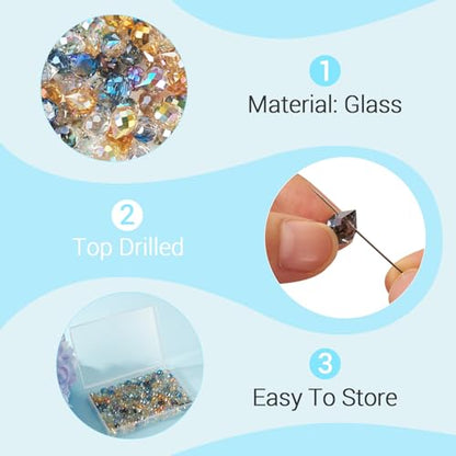 110Pcs Faceted Teardrop Crystal Beads Electroplate Top Drilled Glass Beads Colorful Crystal Teardrop Dangle Charms Chandeliers Pendants for DIY Earring Bracelet Necklace Jewelry Making - color: Mixed Color-A