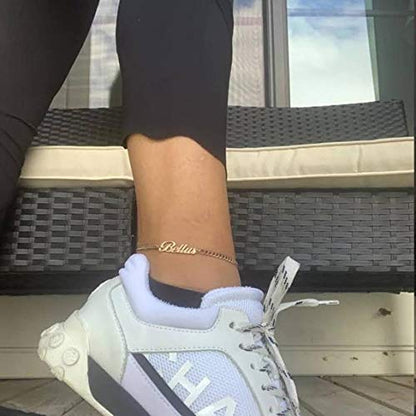 Ankle Bracelet for Women Personalized Name Anklet 18K Gold Plated Custom Dainty Anklet Bracelet Beach Jewelry for Girlfriend - color: Style 03